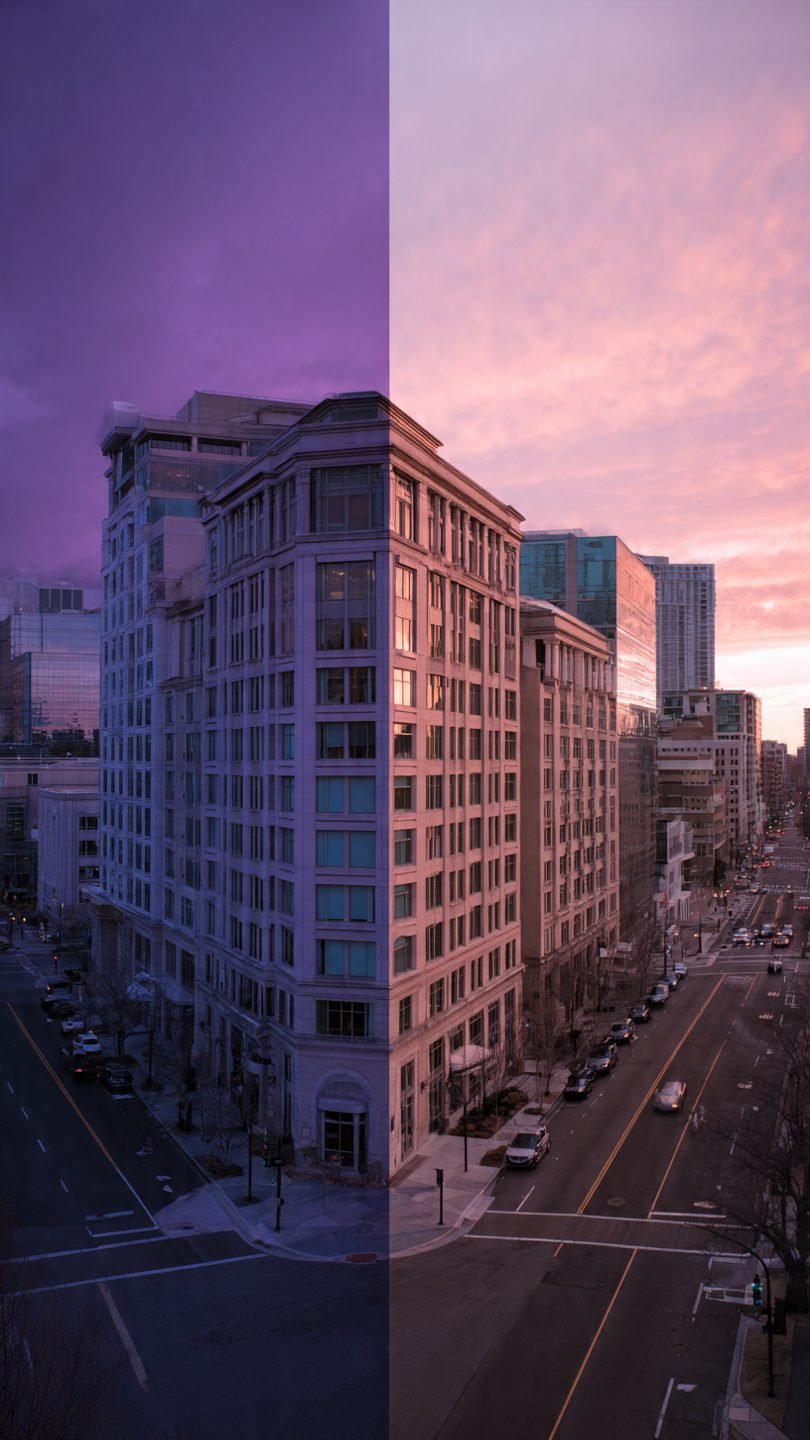 Artistic complementary color scheme in living room