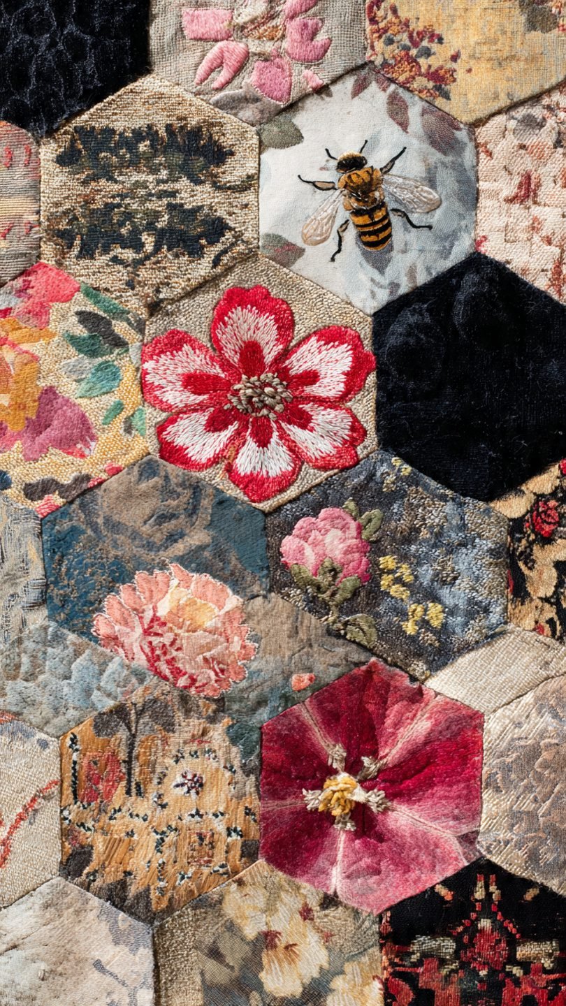 Artistic mixed textile window screen