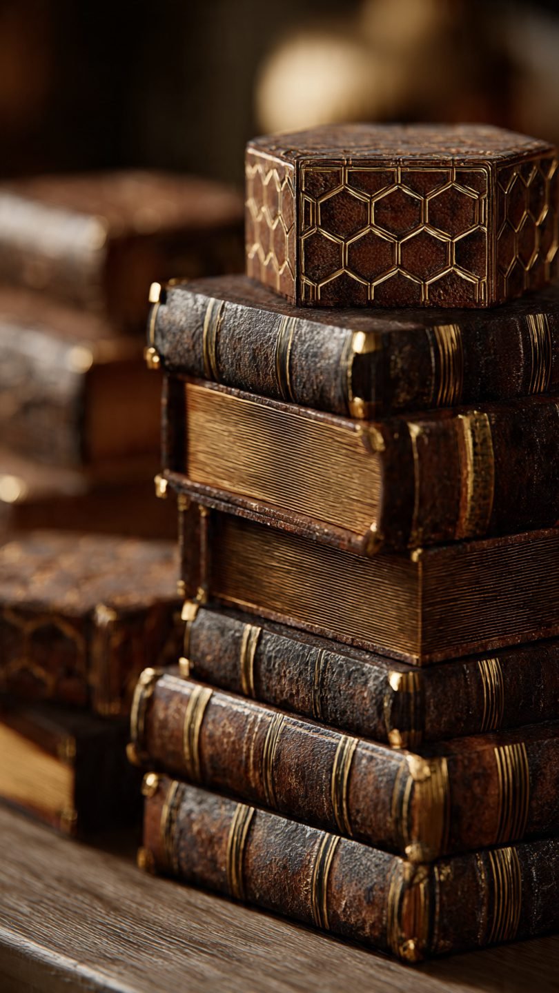 Artistic sculptural book arrangement with objects