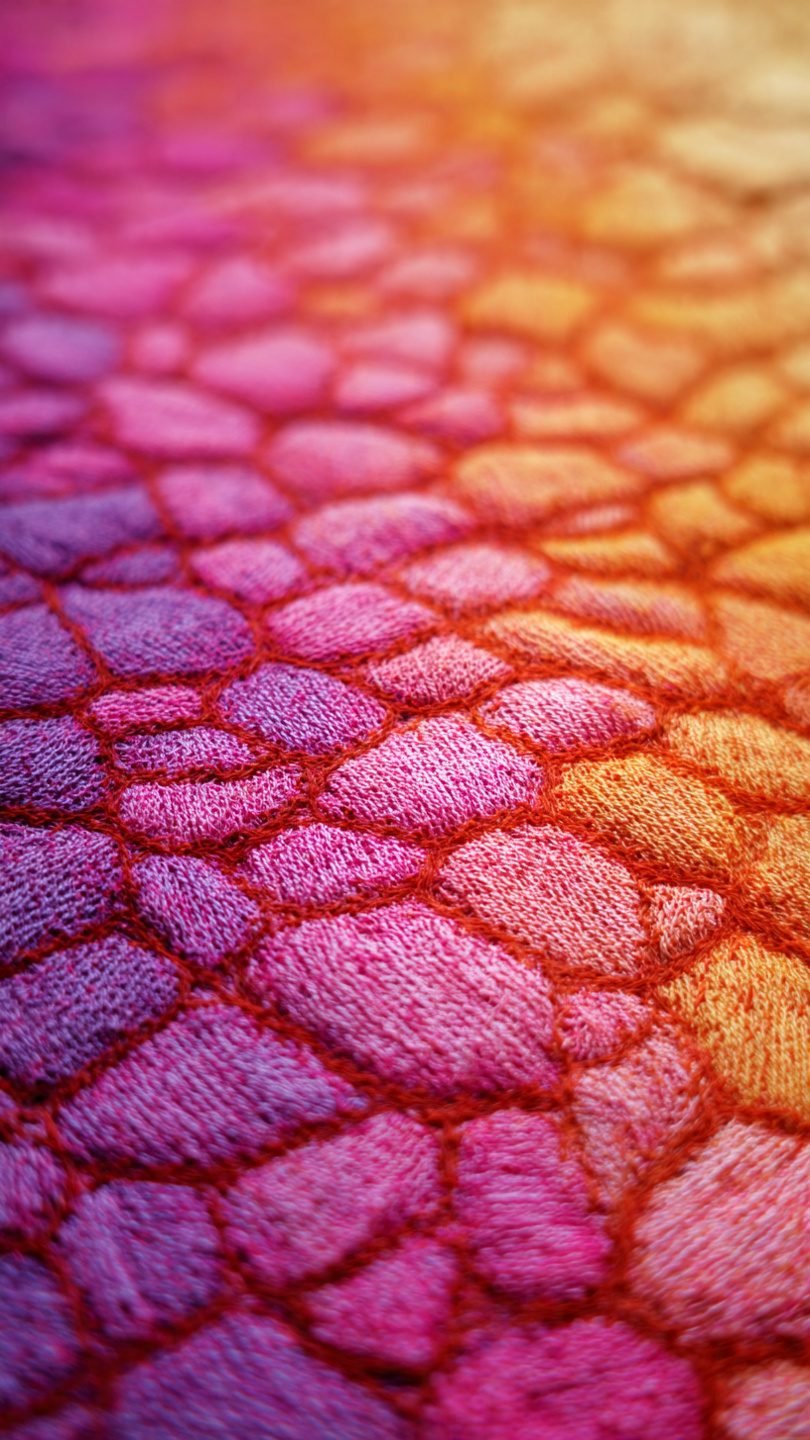 Artistic textile gradient with varying textures