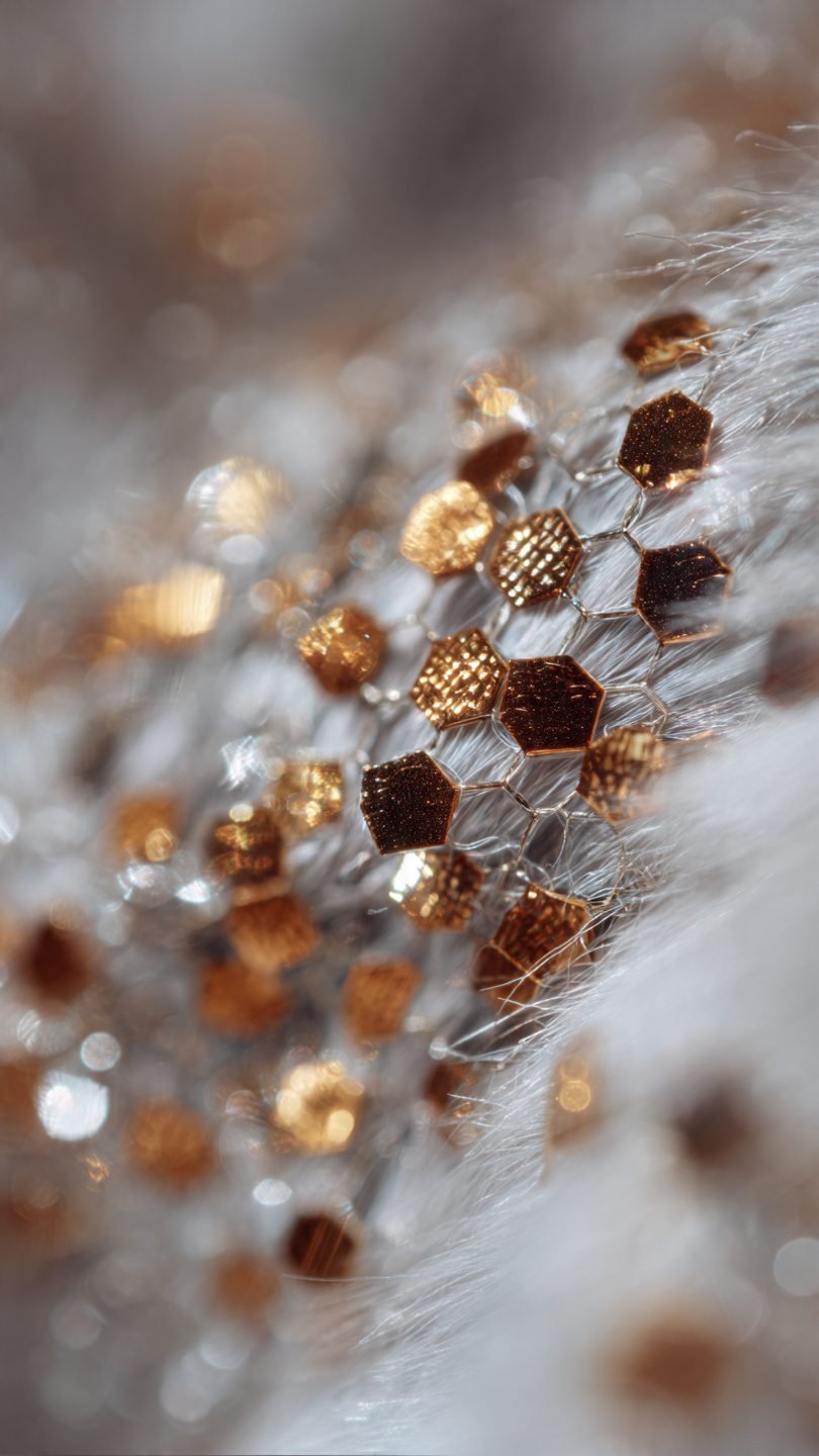 Contemporary artistic embroidery panels with metallic accents