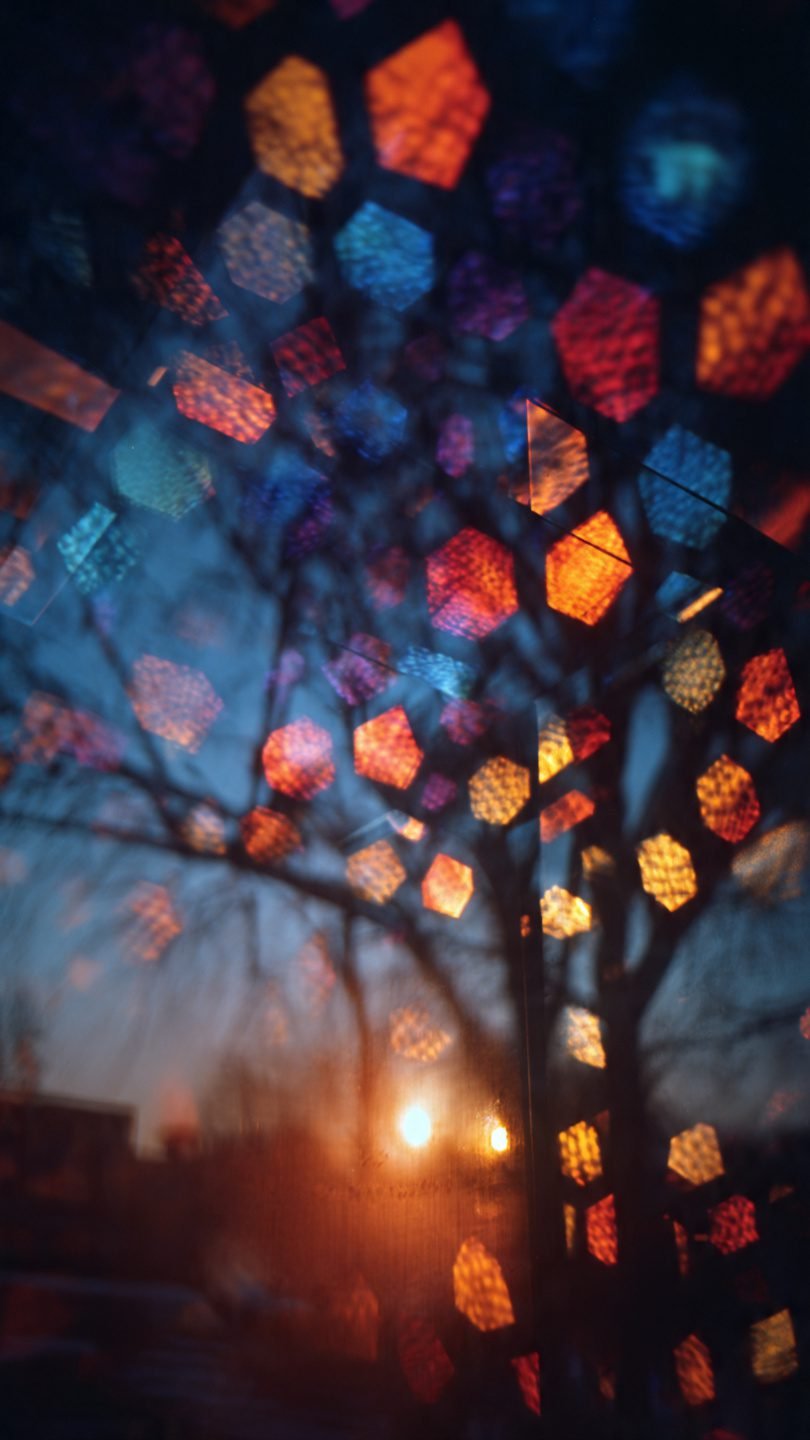 Dynamic light art projection in artistic living room