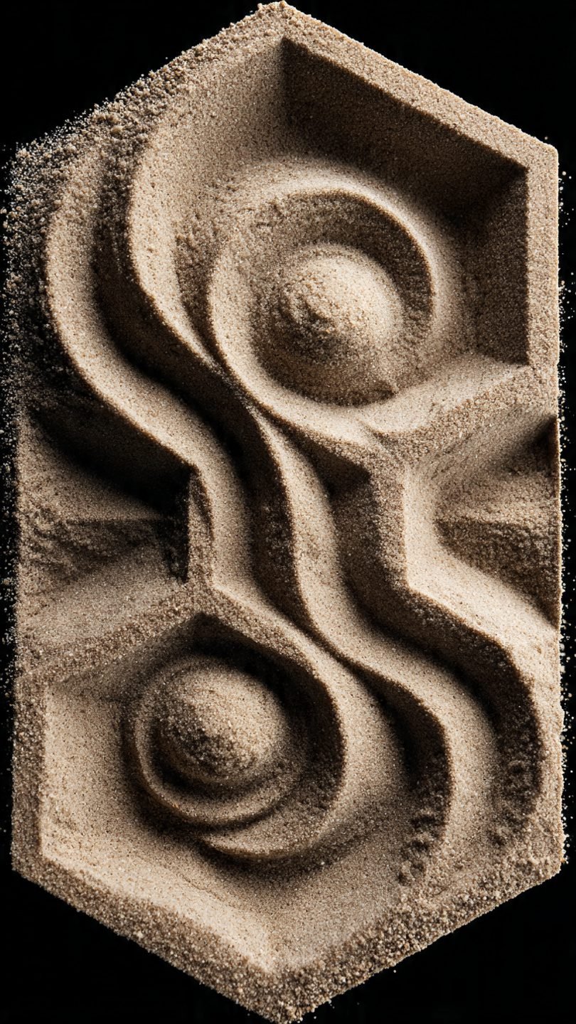 Interactive sand art coffee table with kinetic elements
