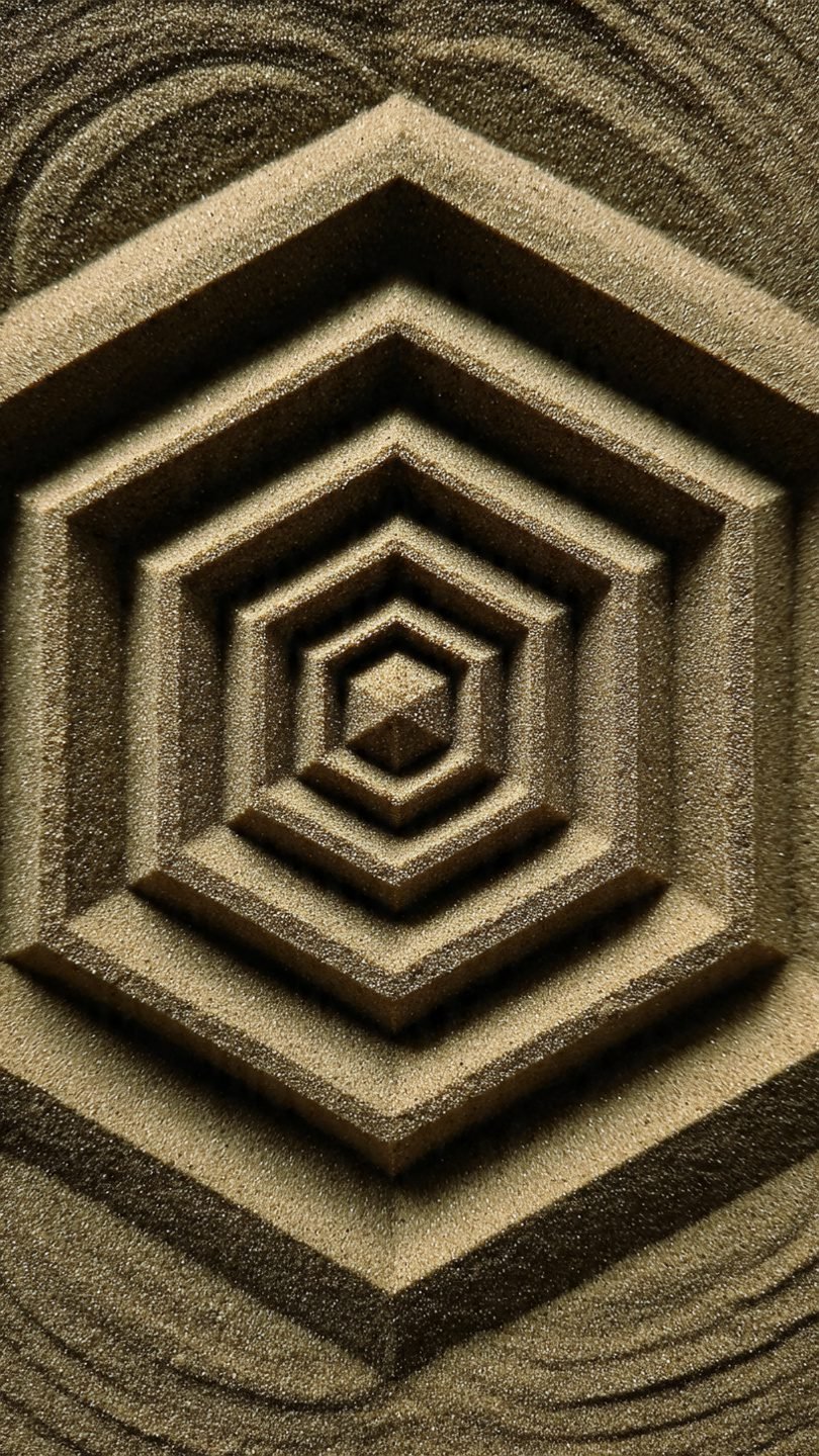 Interactive sand art coffee table with kinetic elements