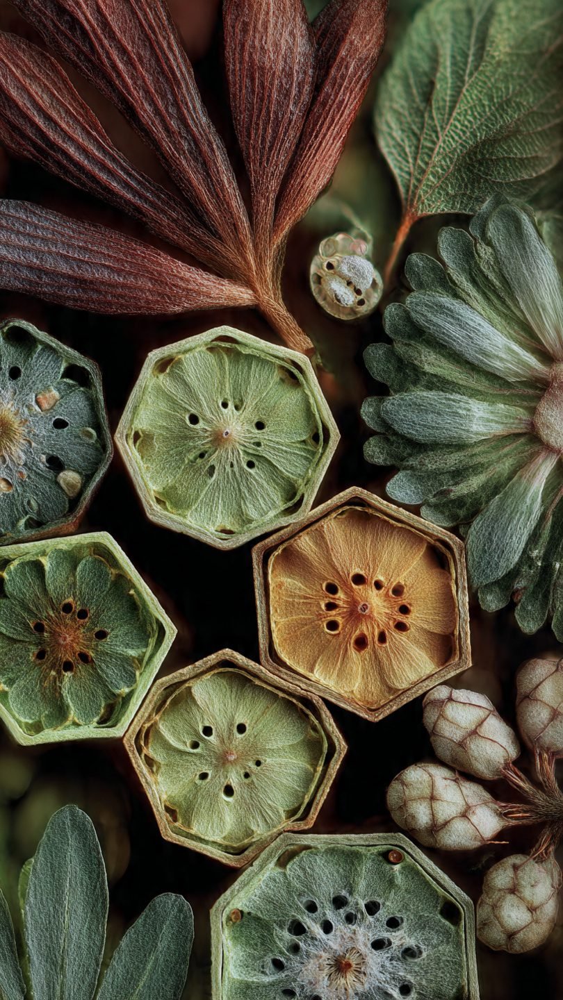 Living gallery wall combining plants and botanical artwork