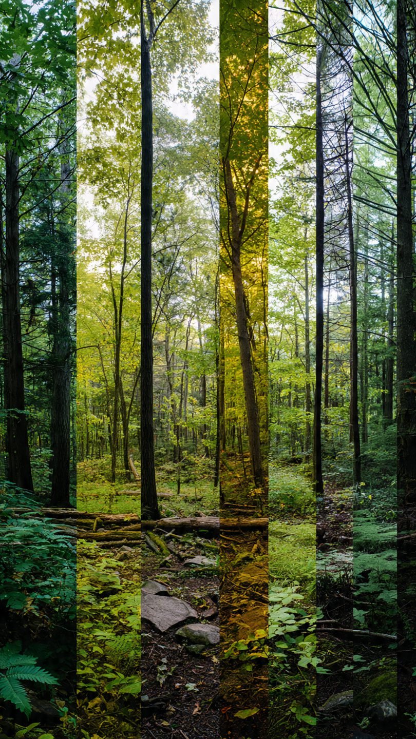 Nature-inspired artistic color gradient in living space