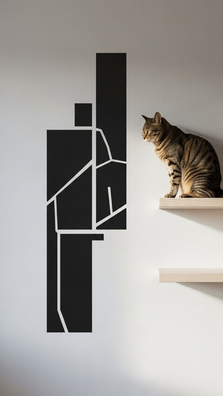 Removable wall decals in rental living room—modern art, zero damage