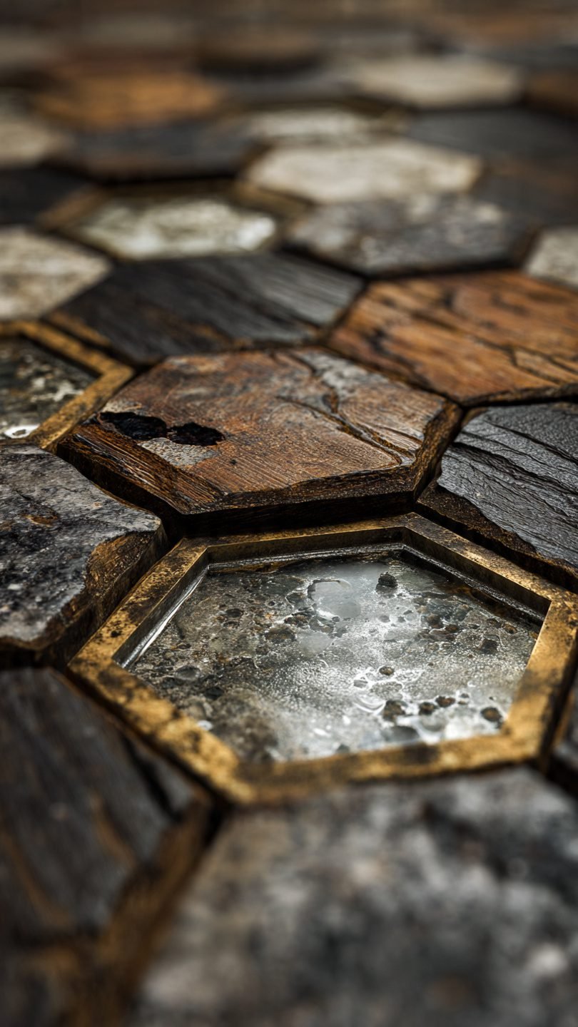 Sustainable mixed media artistic coffee table