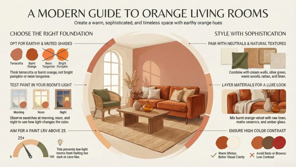 Ultimate orange living room decor ideas guide
