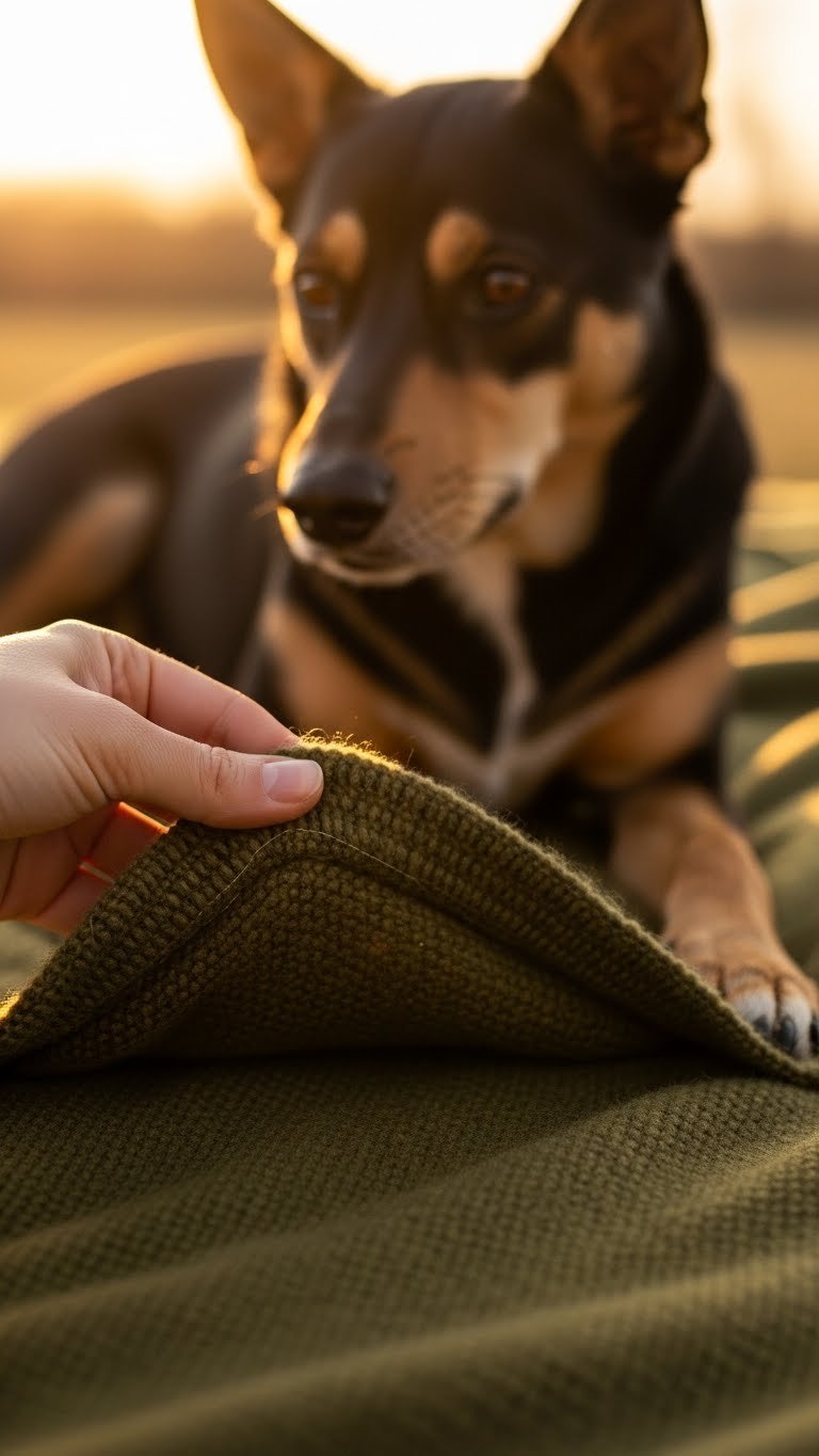 Washable wool-blend throw on modern sofa—pet-friendly and cozy